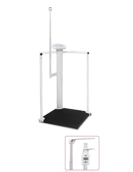 Piattaforma pesapersone digitale con altimetro e corrimano
